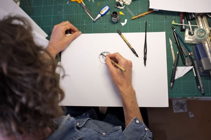 Neal Layton at work. Photo: Claire Sambrook and Emily Whiting