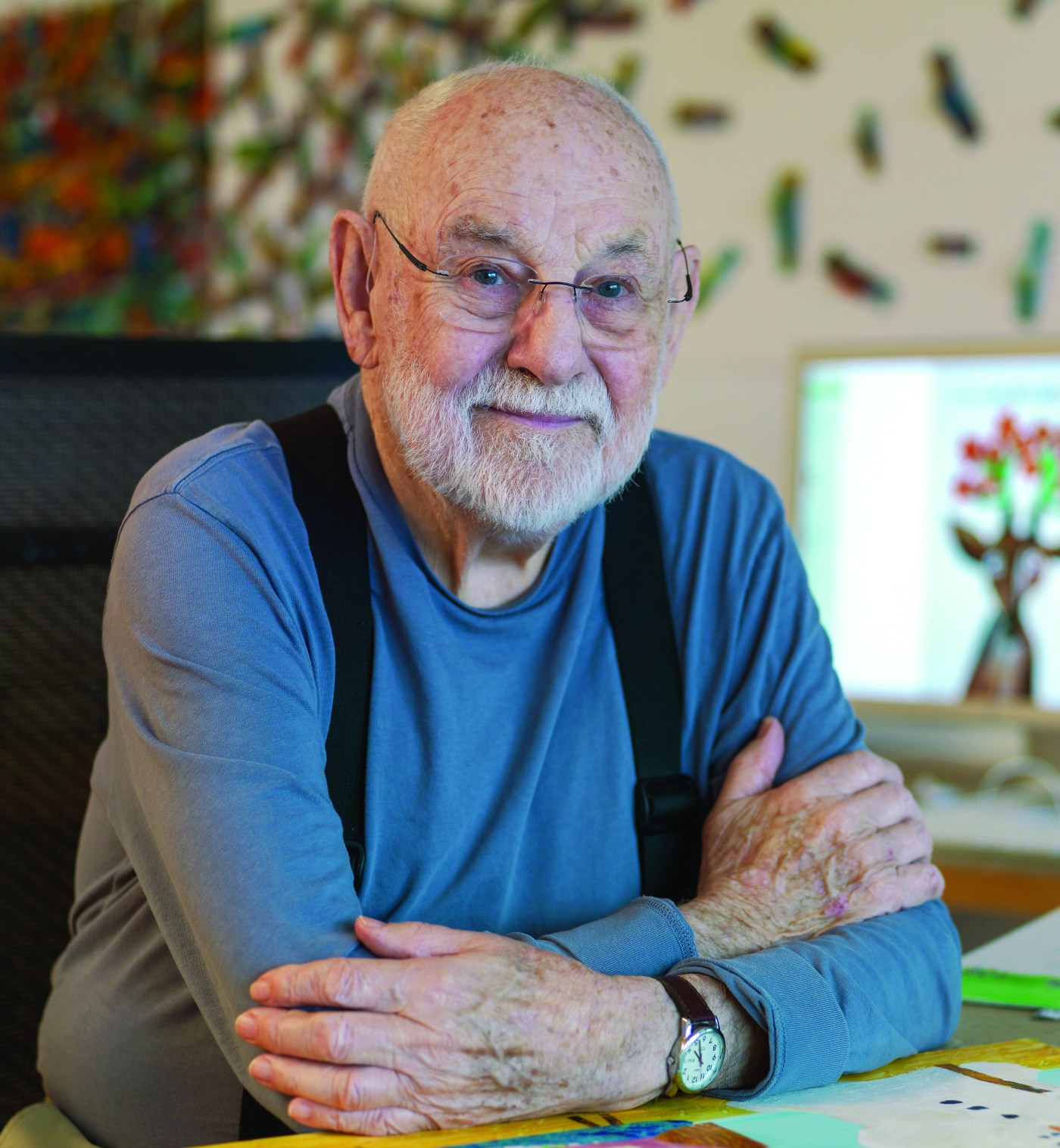 Author Eric Carle in his studio